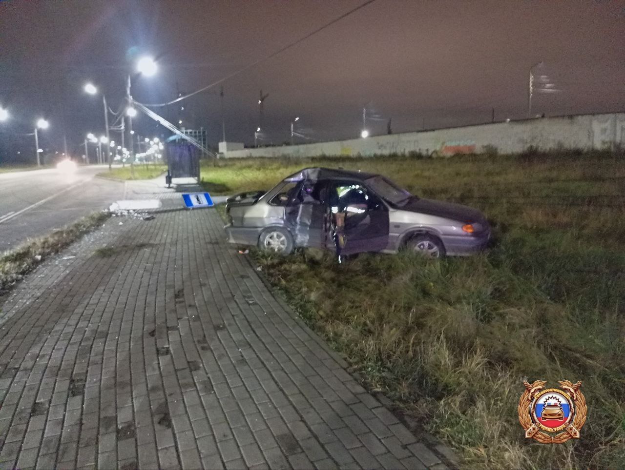 Пьяный водитель пострадал в ночном ДТП в Твери Фото: Отдел Госавтоинспекции УМВД России по городу Твери