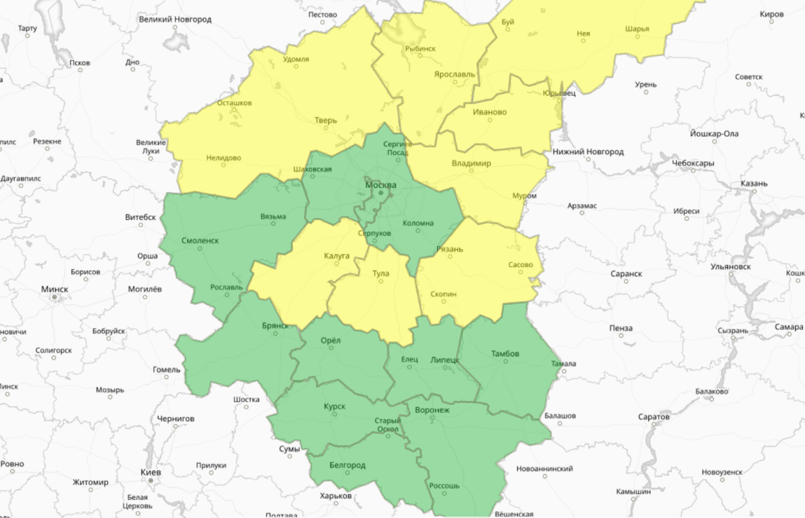 В Тверской области продлили «желтый» уровень погодной опасности