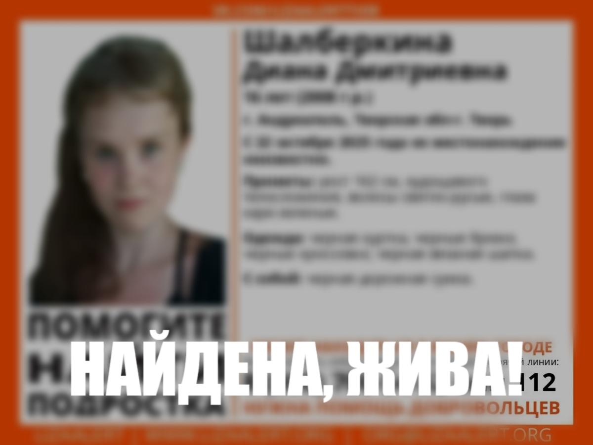 16-летняя жительница Андреаполя найдена живой  Фото: ЛизаАлерт