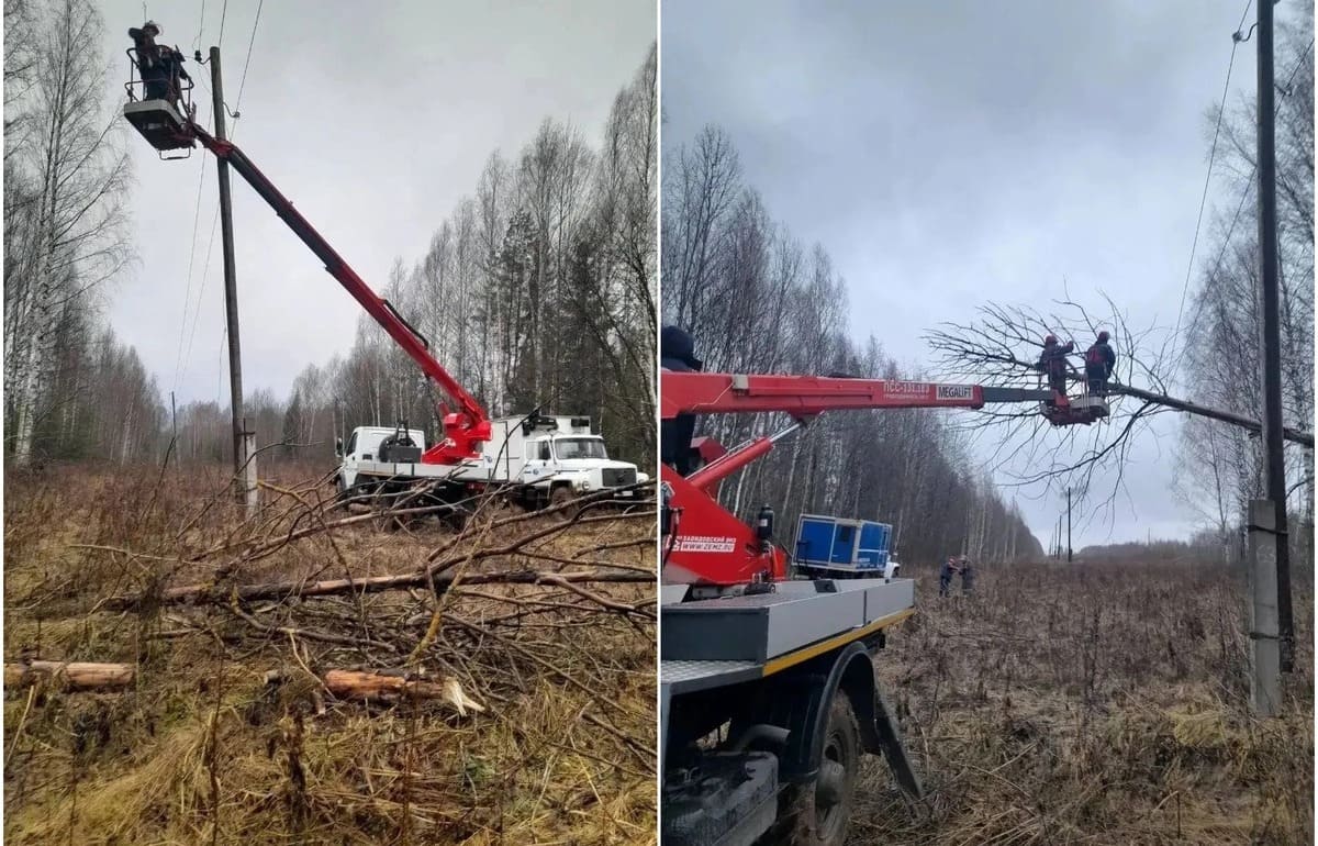 В Тверской области восстановили передачу электроэнергии потребителям по сети 6-35 кВ после непогоды Фото: Тверьэнерго