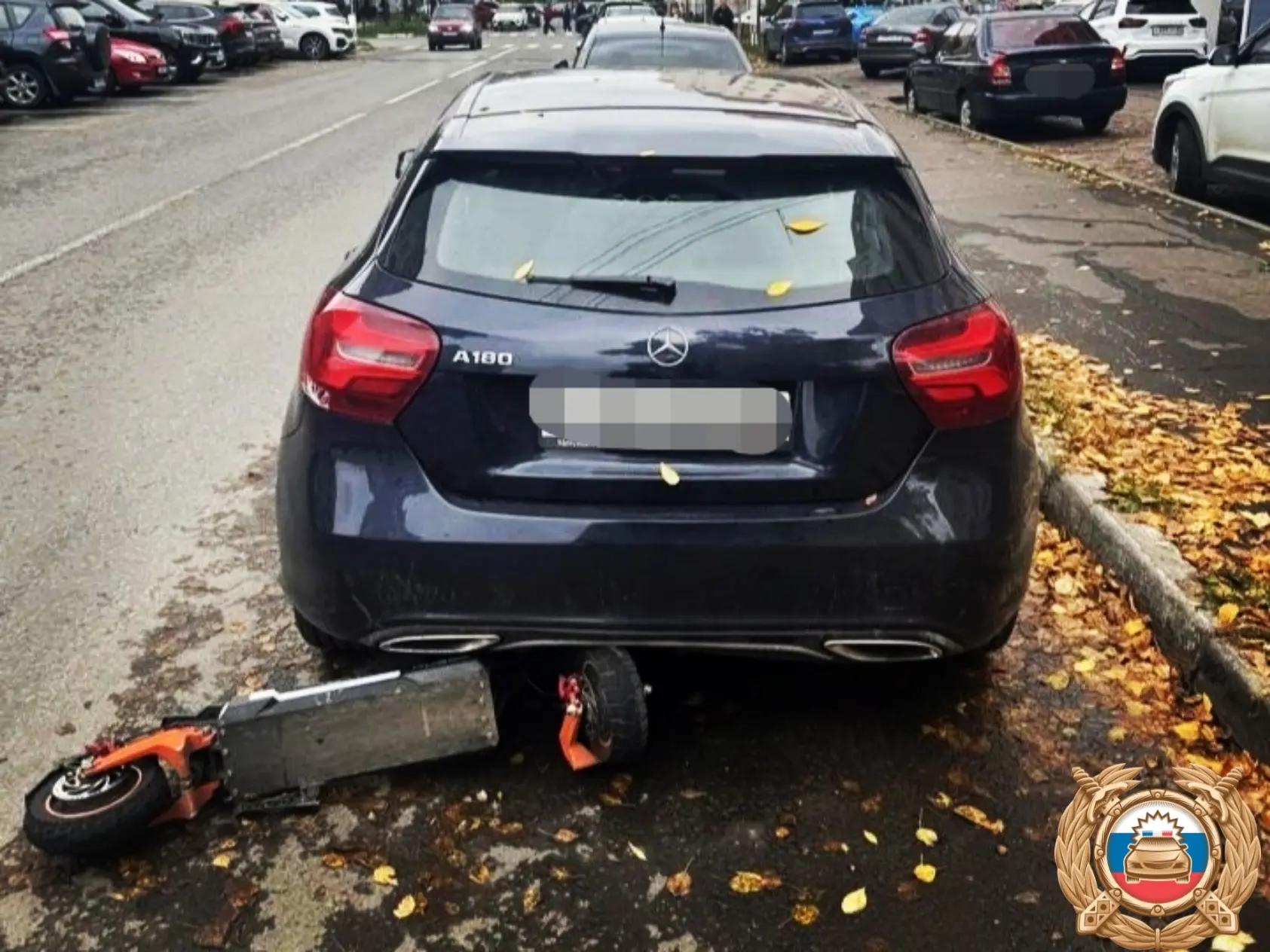 В Твери подросток не справился с управлением самокатом и протаранил Mercedes Фото: Отдел Госавтоинспекции УМВД по городу Твери