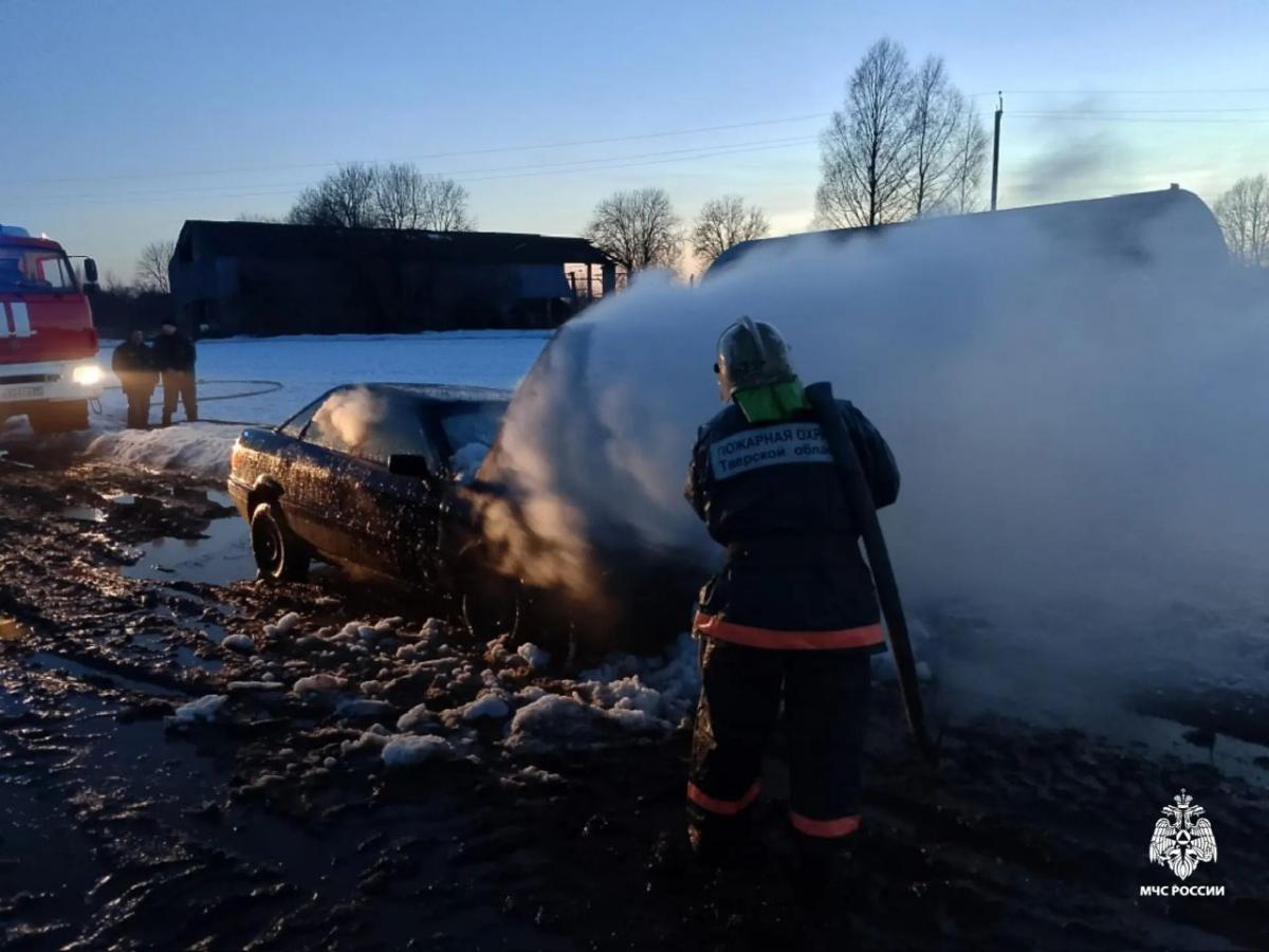 В Андреапольском округе горел автомобиль Фото: МЧС