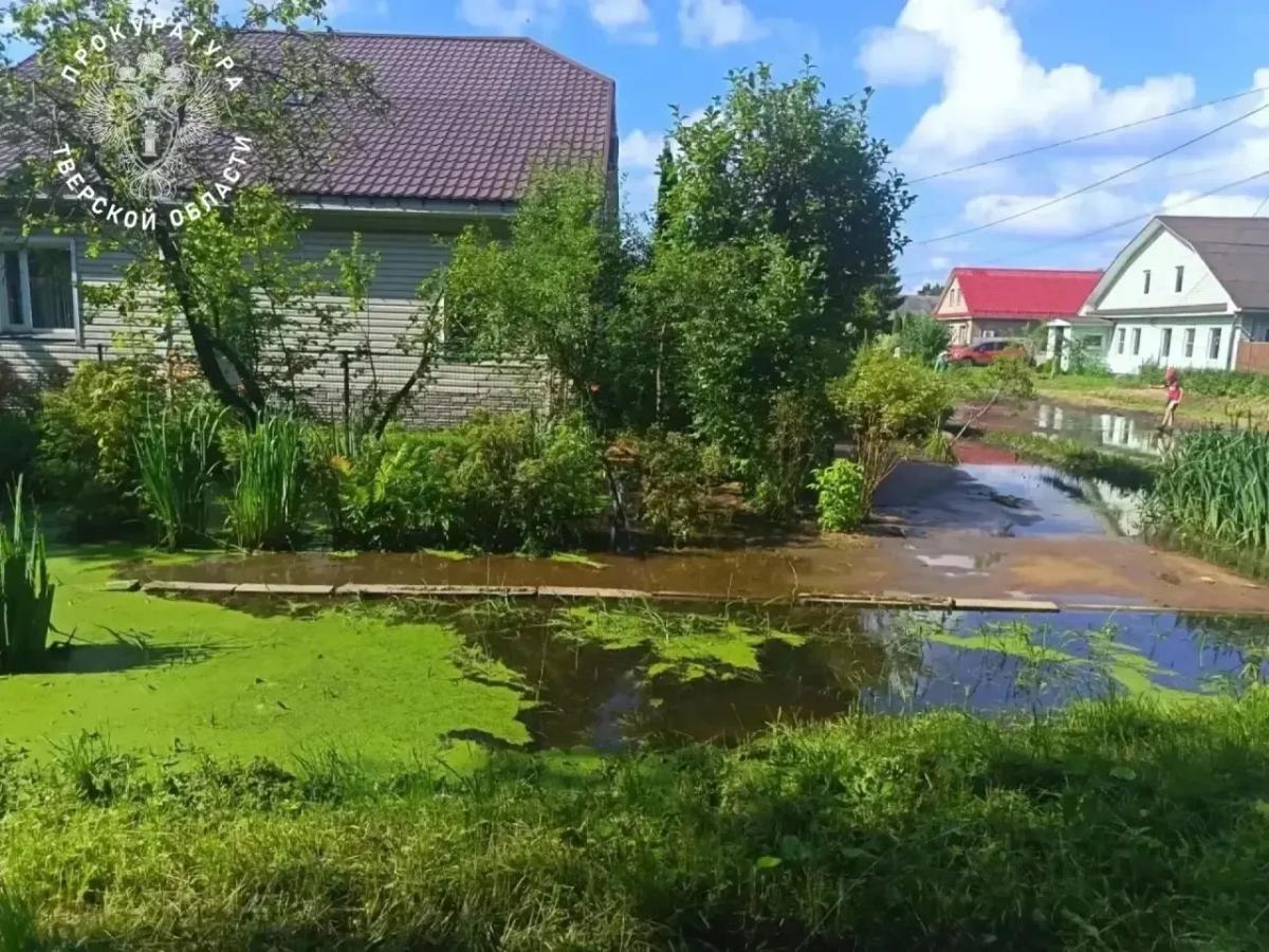 Частный сектор в Твери затопило из-за ливней Фото: прокуратура