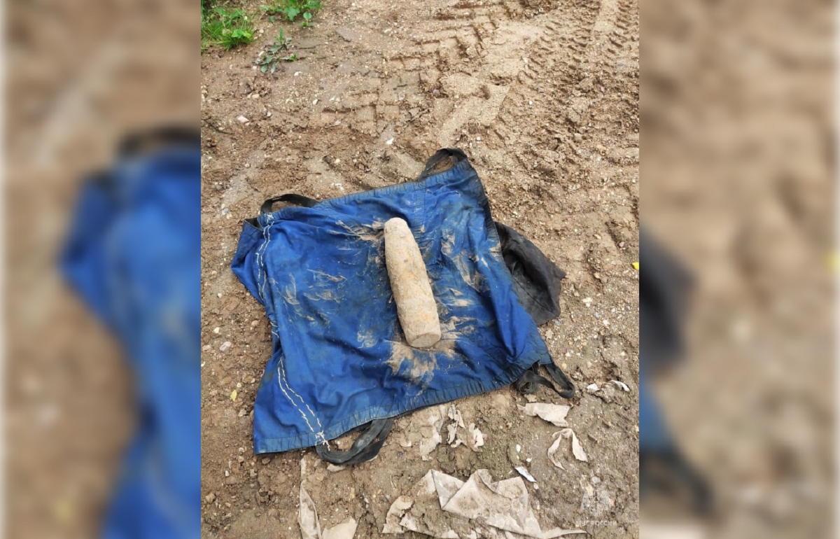 Под Ржевом найден снаряд времен ВОВ Фото: МЧС ро Тверской области