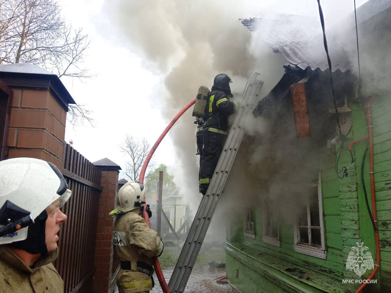 В Лихославле сгорел жилой дом Фото: МЧС по Тверской области