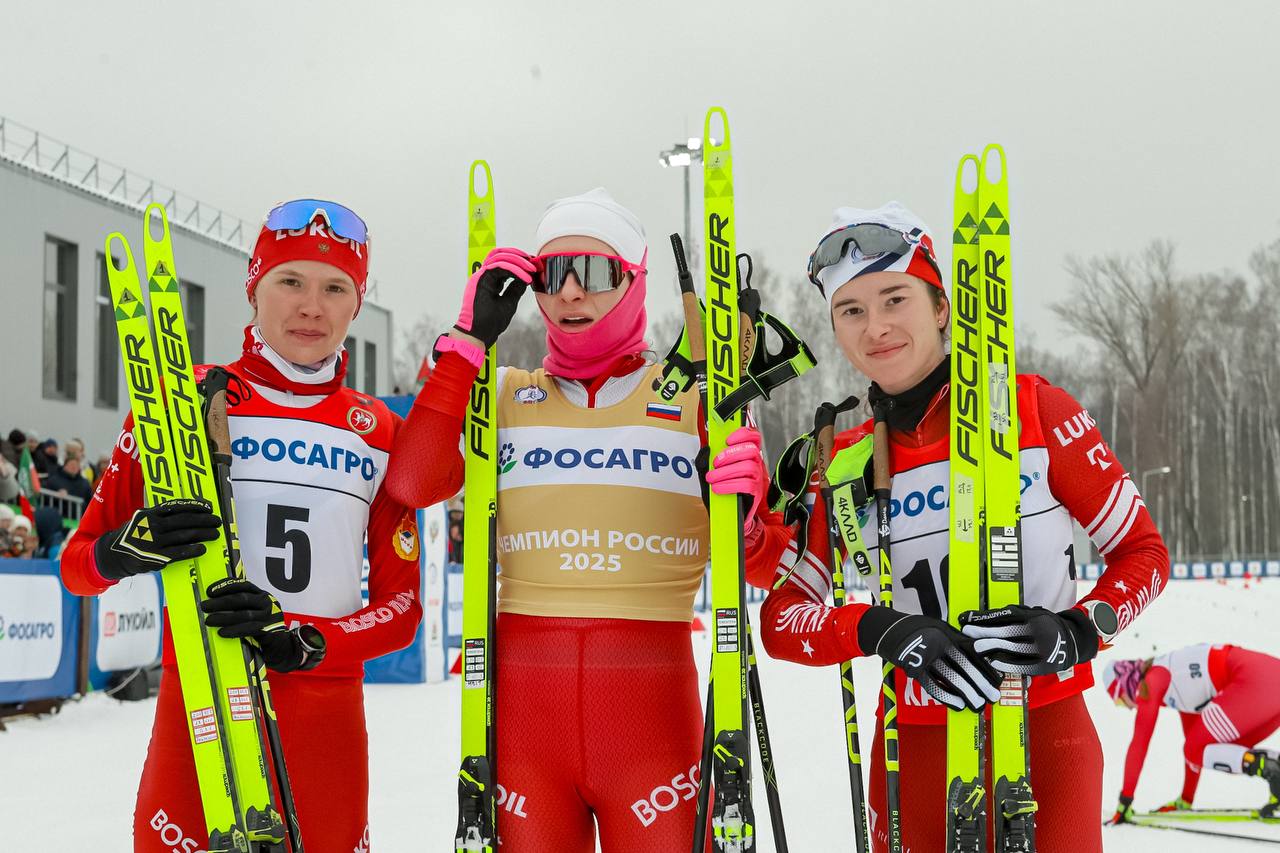 Наталья Терентьева и Дарья Непряева лучшие в скиатлоне на ЧМ России 2025 Фото: Федерация лыжных гонок России