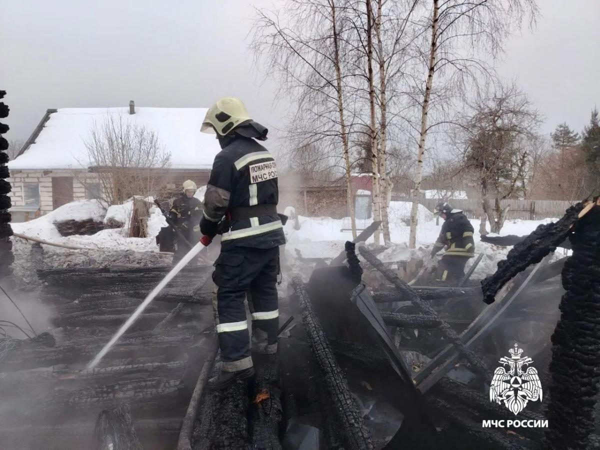 В деревне под Тверью пожар уничтожил жилой дом Фото: МЧС