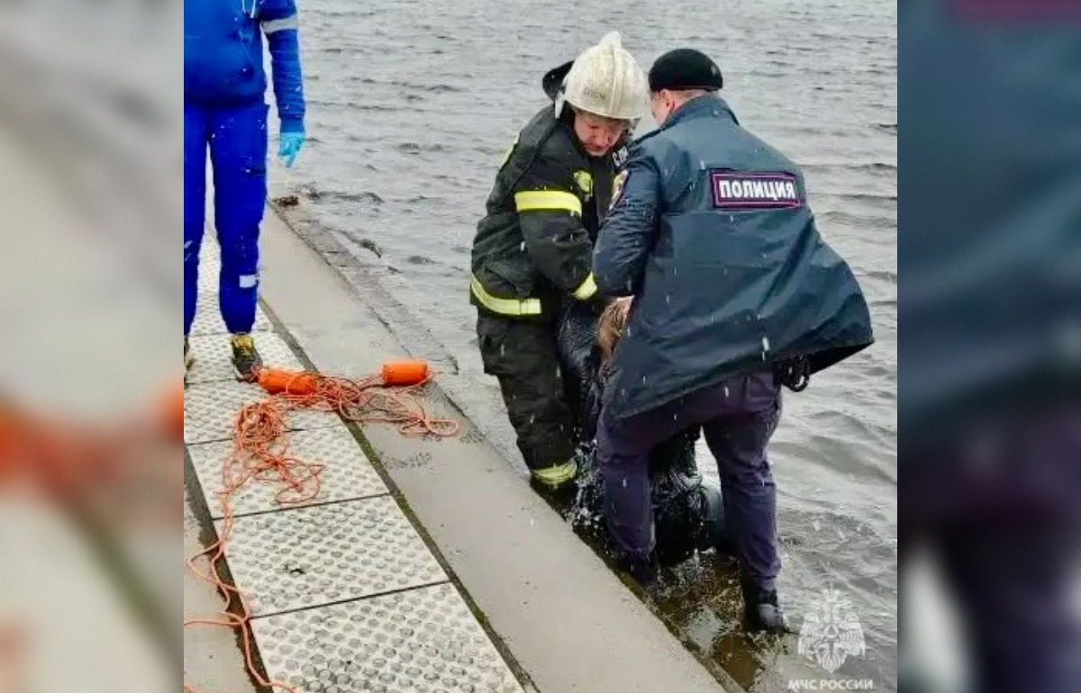 Женщину спасли из воды в центре Твери Фото: ГУ МЧС по Тверской области