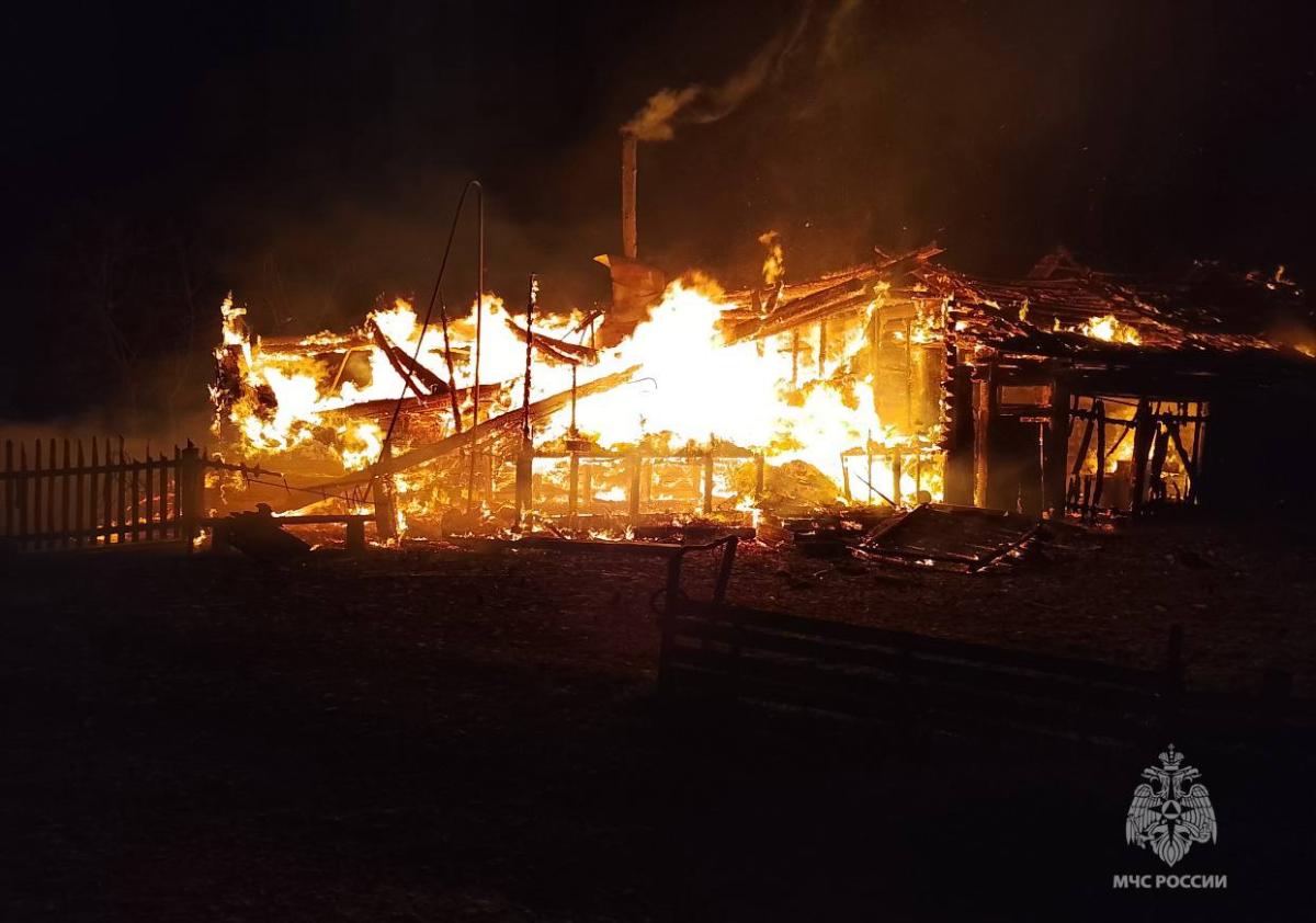 На пожаре под Калязином пострадал мужчина Фото: МЧС