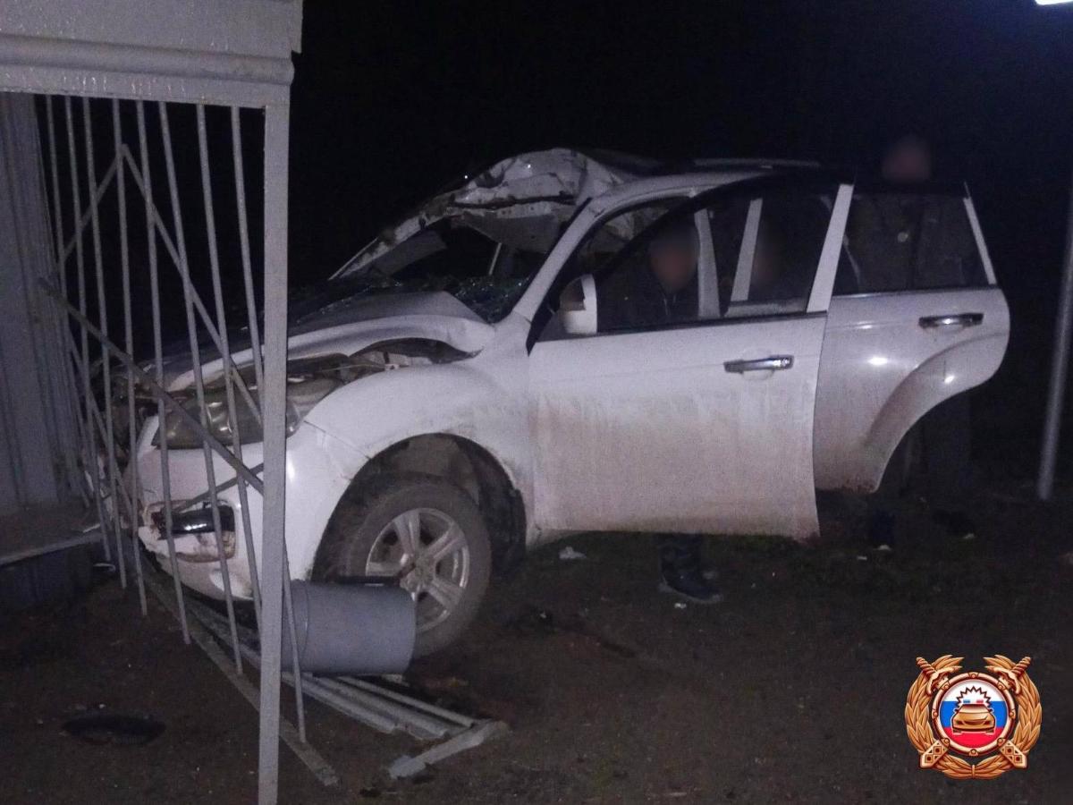 На «Золотом кольце» в Тверской области машина сбила лося и врезалась в остановку Фото: ГАИ