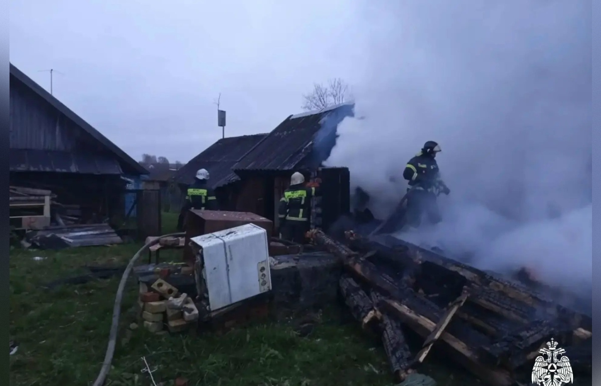В Старицком районе из-за печи сгорела баня Фото: МЧС Тверской области