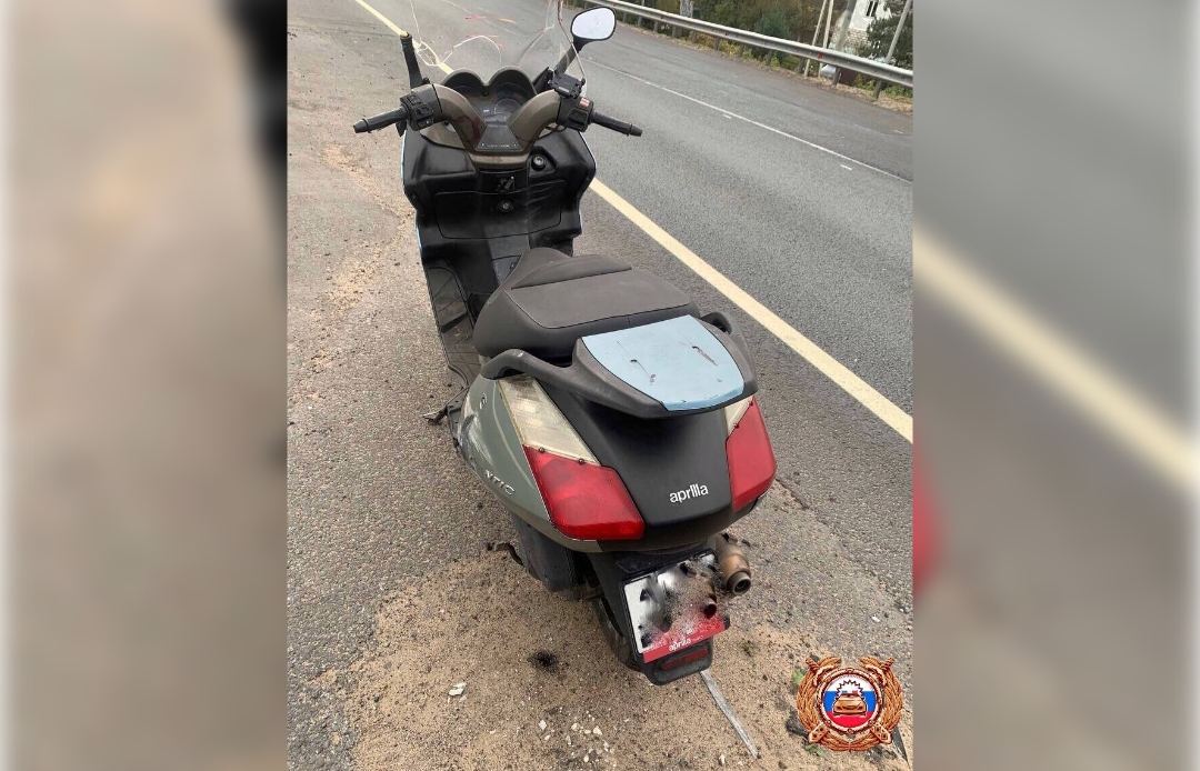 Водитель скутера пострадал на трассе М10 в Тверской области Фото: Управление ГАИ по Тверской области