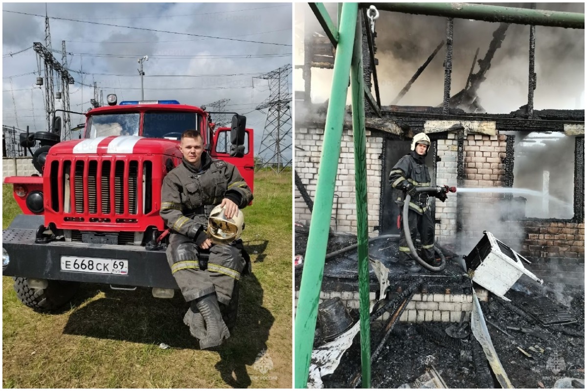 В МЧС Тверской области работает пожарным актер кино Василий Лепешенков Фото: ГУ МЧС России по Тверской области