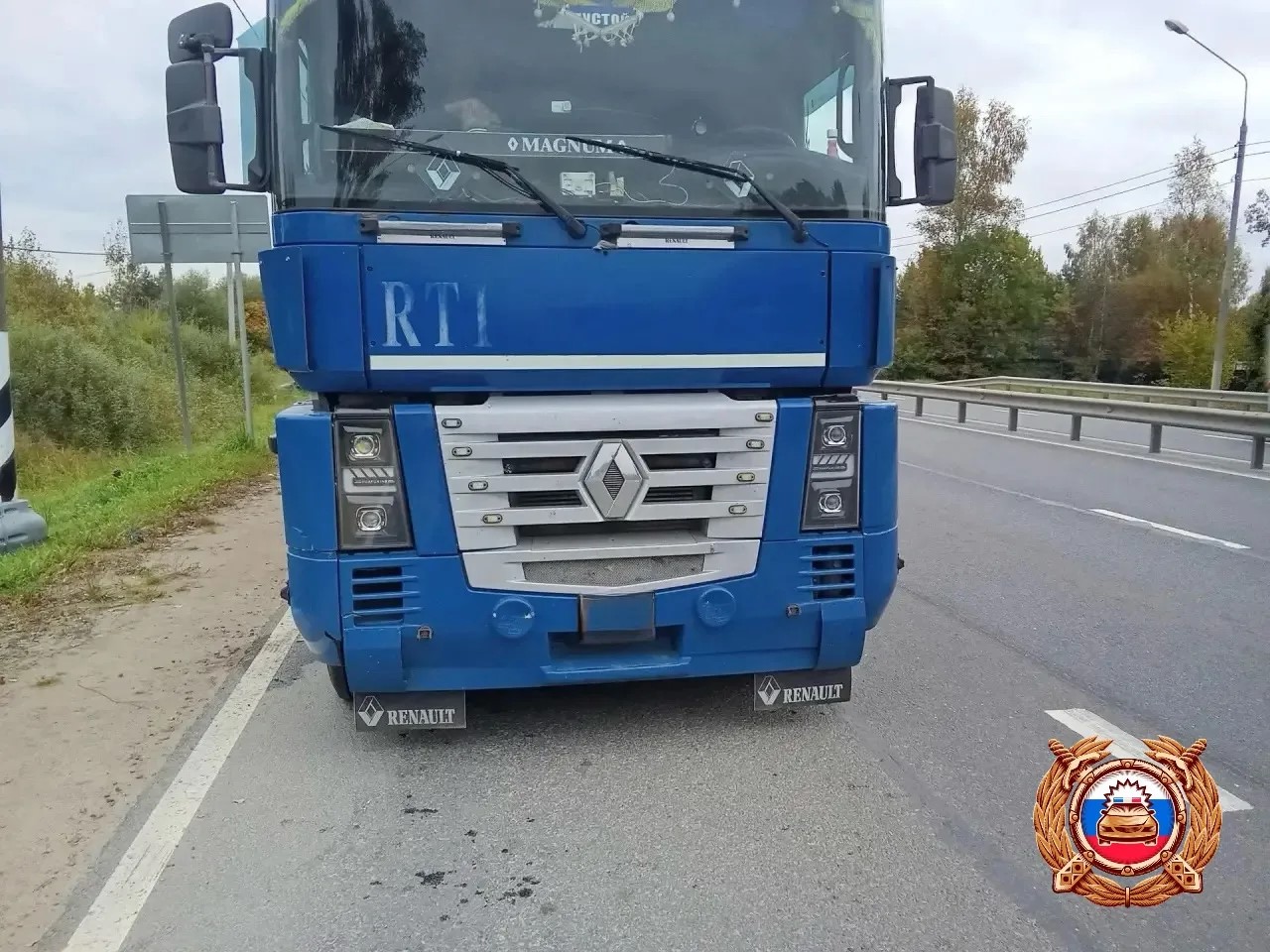 ДТП с фурой произошло на М10 в Тверской области  Фото: Управление Госавтоинспекции по Тверской области