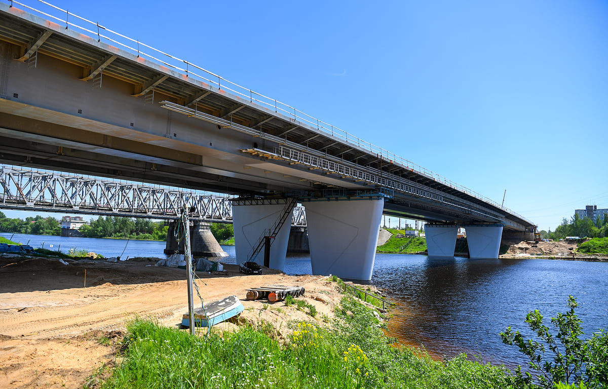 Губернатор Игорь Руденя побывал на стройке Западного моста в Твери Фото предоставлено правительством Тверской области