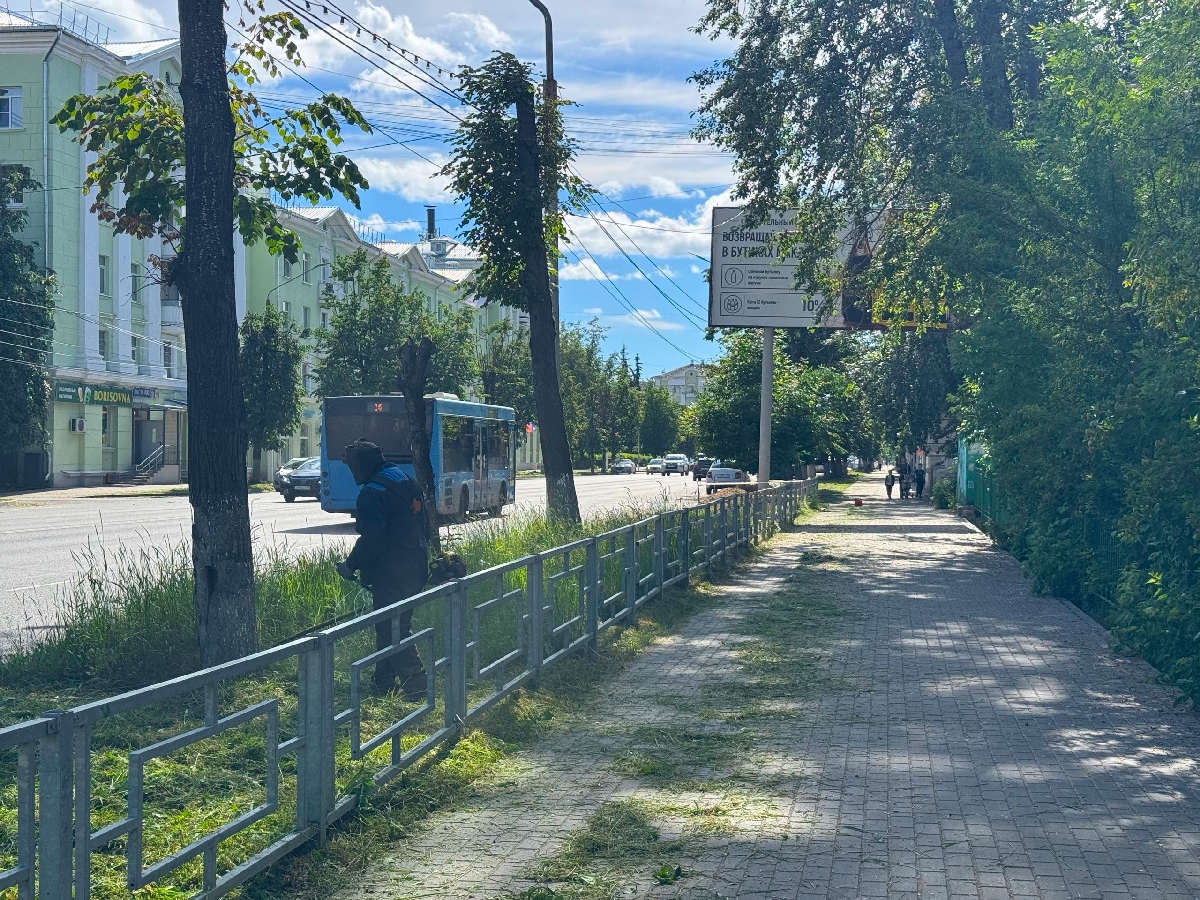 На улицах Твери косят траву и оформляют клумбы Фото: администрация Твери
