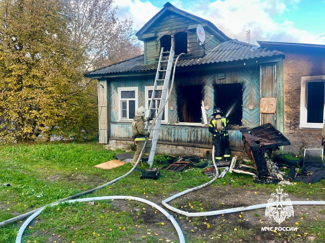 В Старице сгорел жилой дом Фото: ГУ МЧС по Тверской области