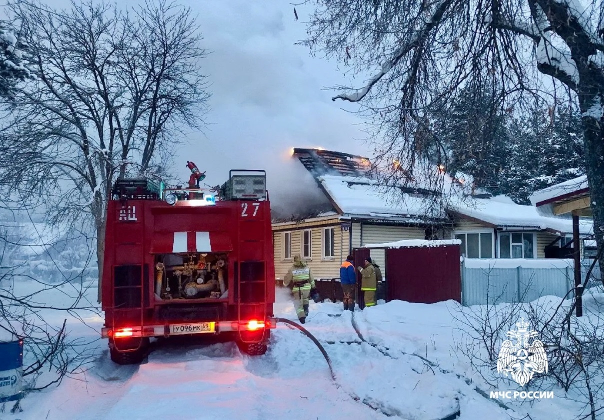 В Весьегонске Тверской области на пожаре погибла женщина Фото: МЧС
