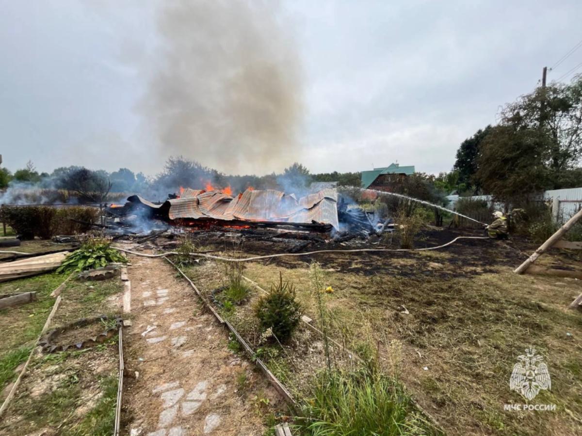 Многодетный отец из Тверской области успел вывести ребенка из горящего дома  Фото: МЧС Тверской области