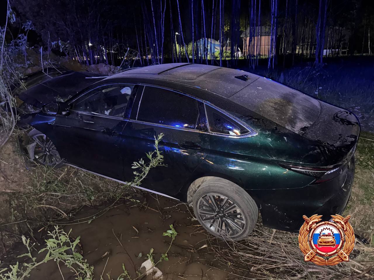 В Бурашево под Тверью вылетел с дороги автомобиль Фото: ГАИ