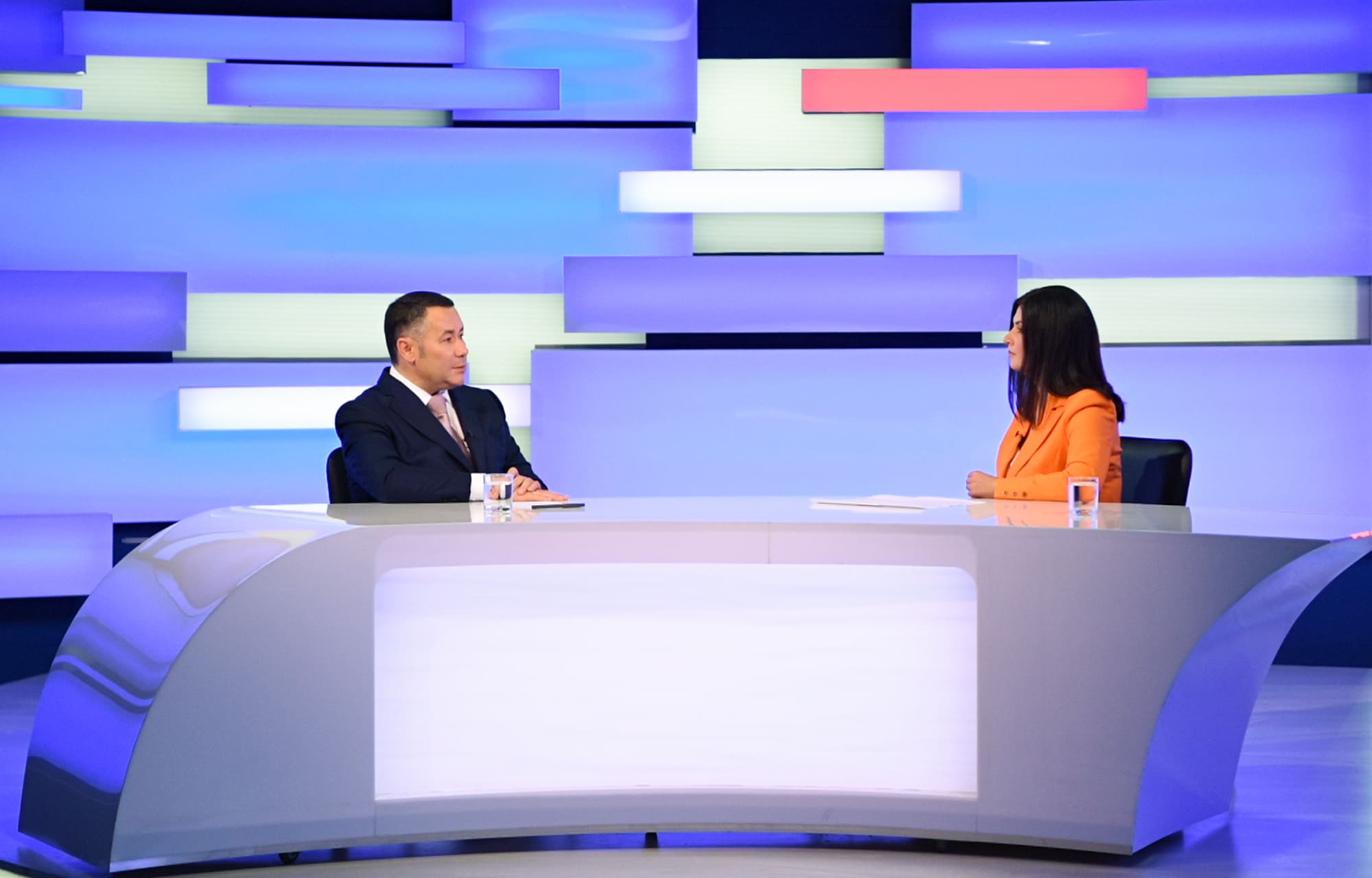 Губернатор Игорь Руденя ответил на актуальные вопросы в прямом эфире телеканала «Россия 24» Тверь Фото: правительство Тверской области