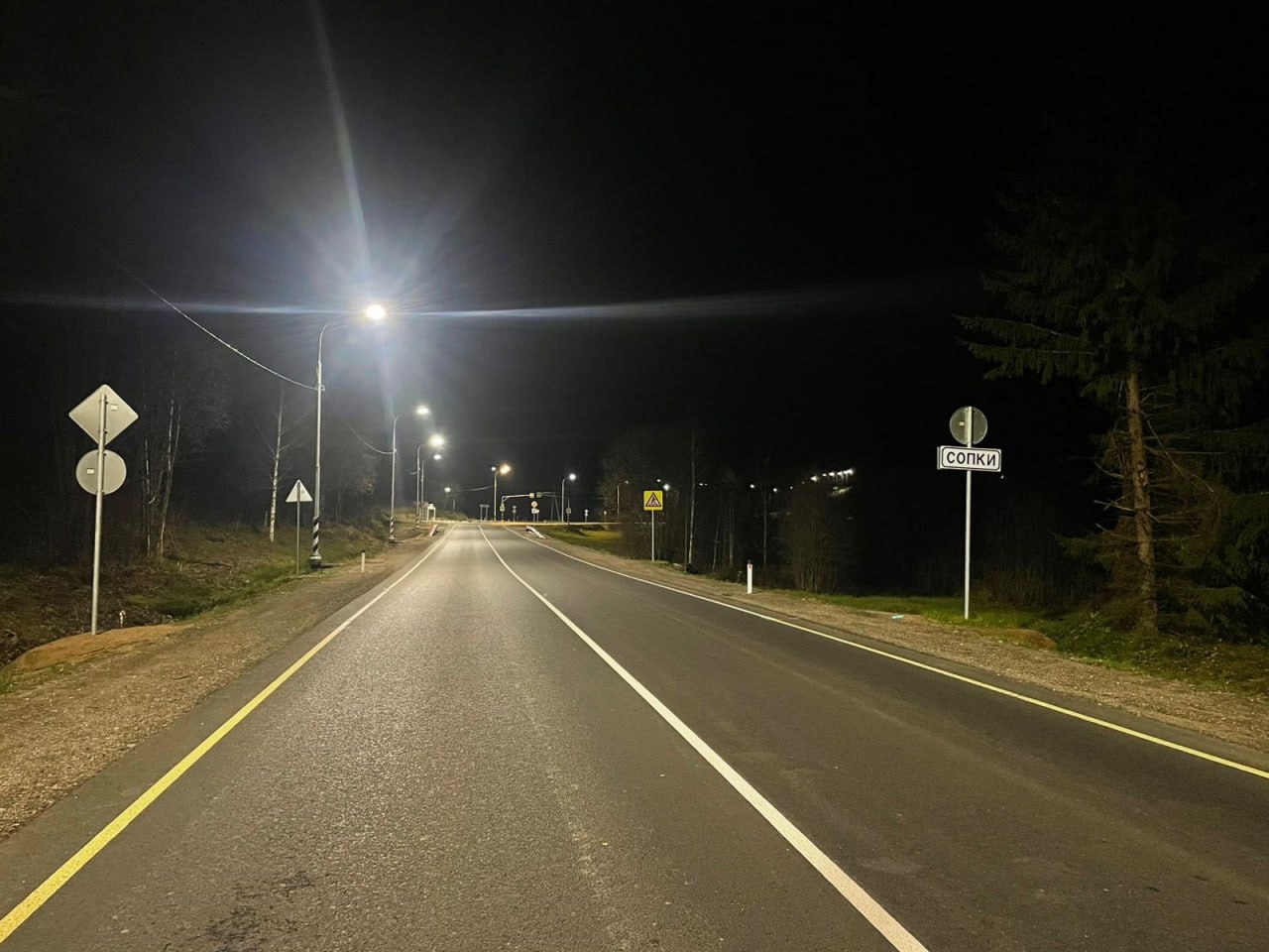 В Тверской области поменяли систему освещения на трассе М10 