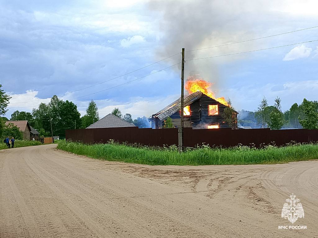 Огонь уничтожил дачу под Андреаполем