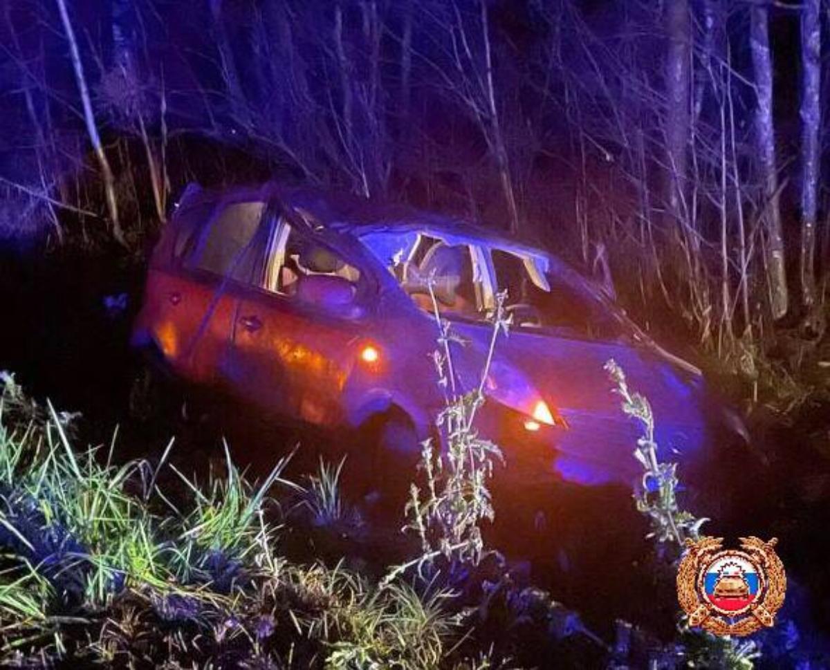 На трассе под Конаково машина съехала в кювет  Фото: ГАИ