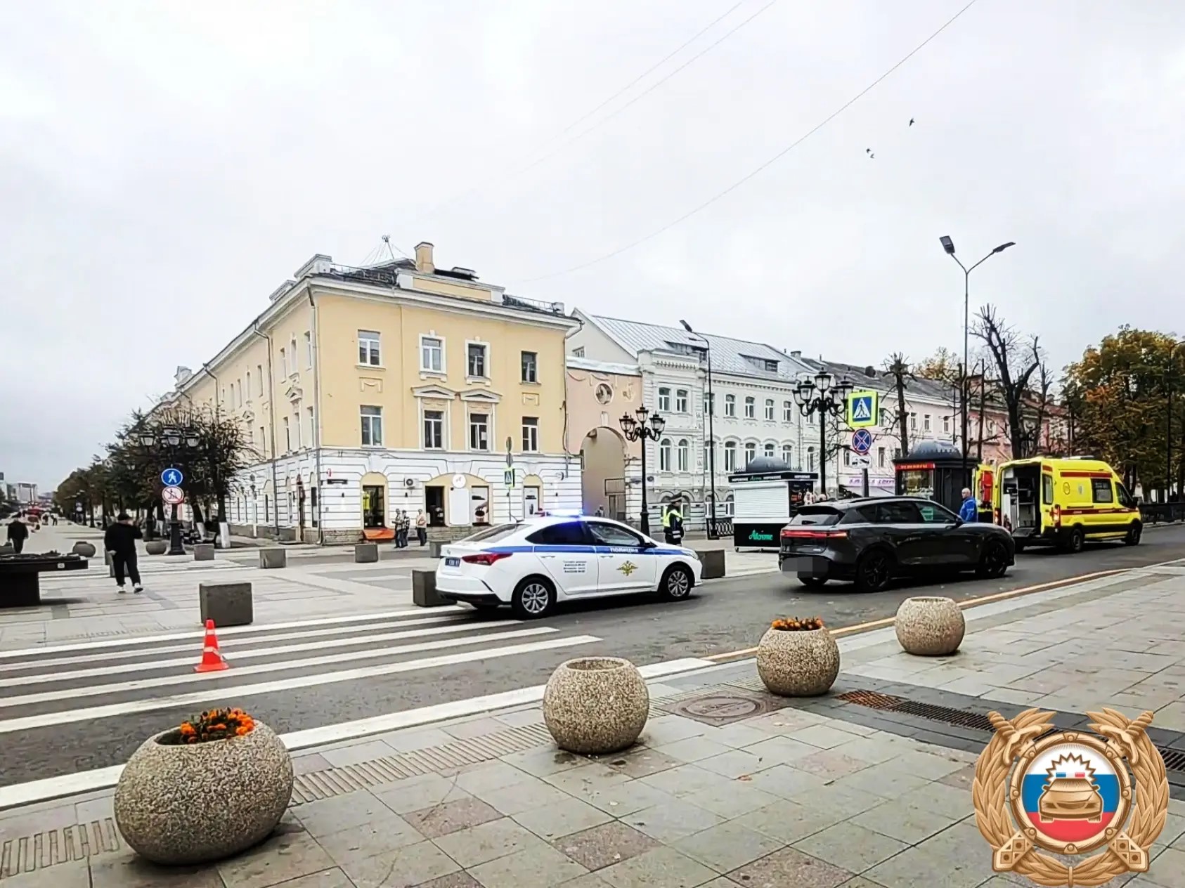 На пересечении Трехсвятской и Радищева в Твери сбили пешехода Фото: Отдел Госавтоинспекции УМВД по городу Твери