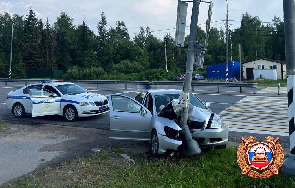 В Конаковском районе заснувший водитель врезался в столб Фото: Госавтоинспекция Тверской области