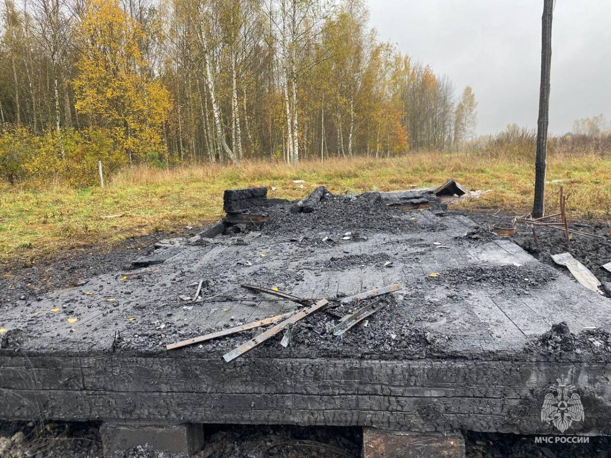 В деревне Концово Тверской области до основания сгорел дом Фото: МЧС Тверской области