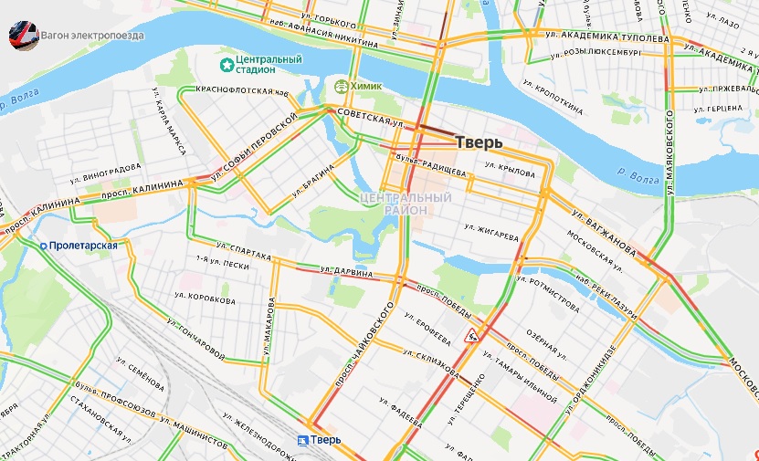 Дорожная обстановка на 12:00 19 февраля 2026 года в Твери Дорожная обстановка на 12:00 19 февраля 2026 года в Твери