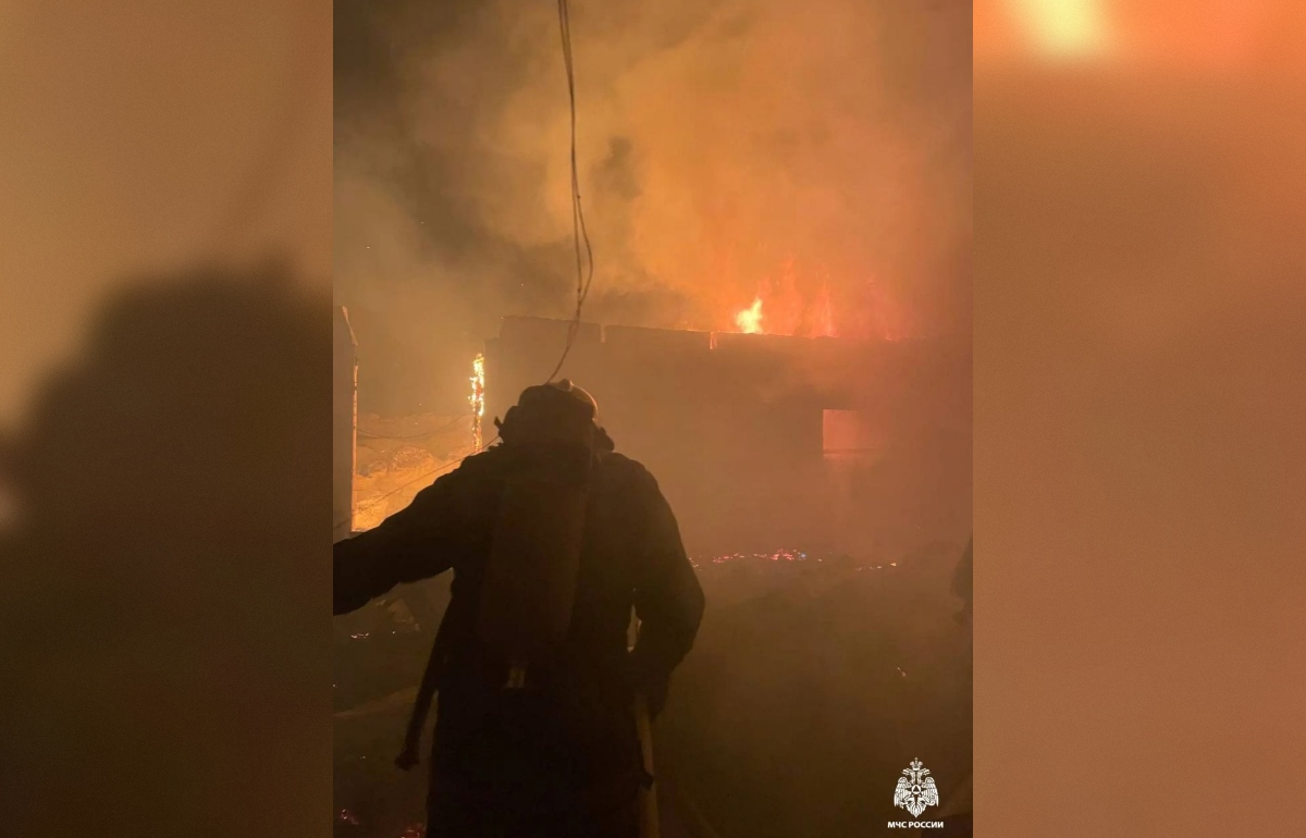 В Славном под Тверью сгорел сарай с животными Фото: МЧС