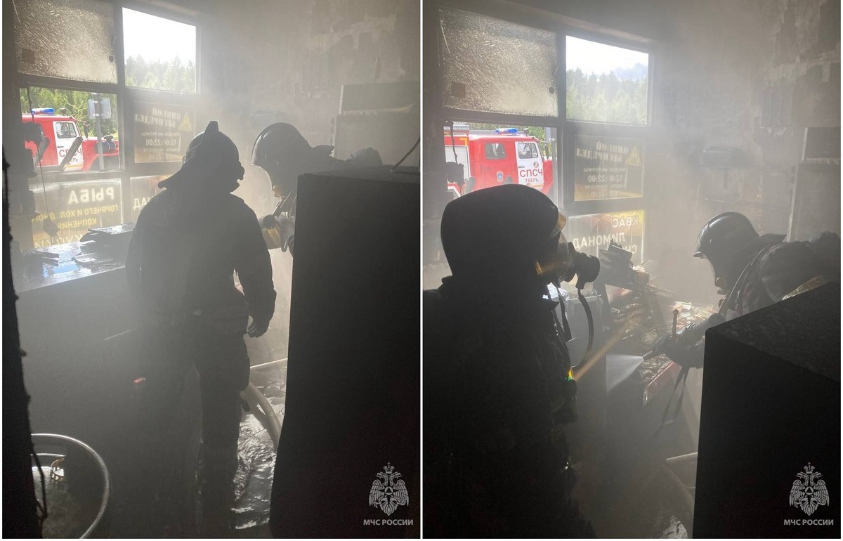 В Твери из-за удлинителя горел магазин на улице Медовой Фото: ГУ МЧС России по Тверской области