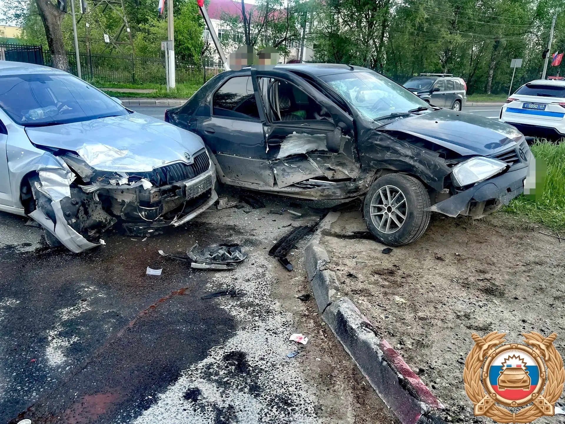 В Твери при въезде на Мигаловский мост столкнулись легковушки Фото: ГАИ
