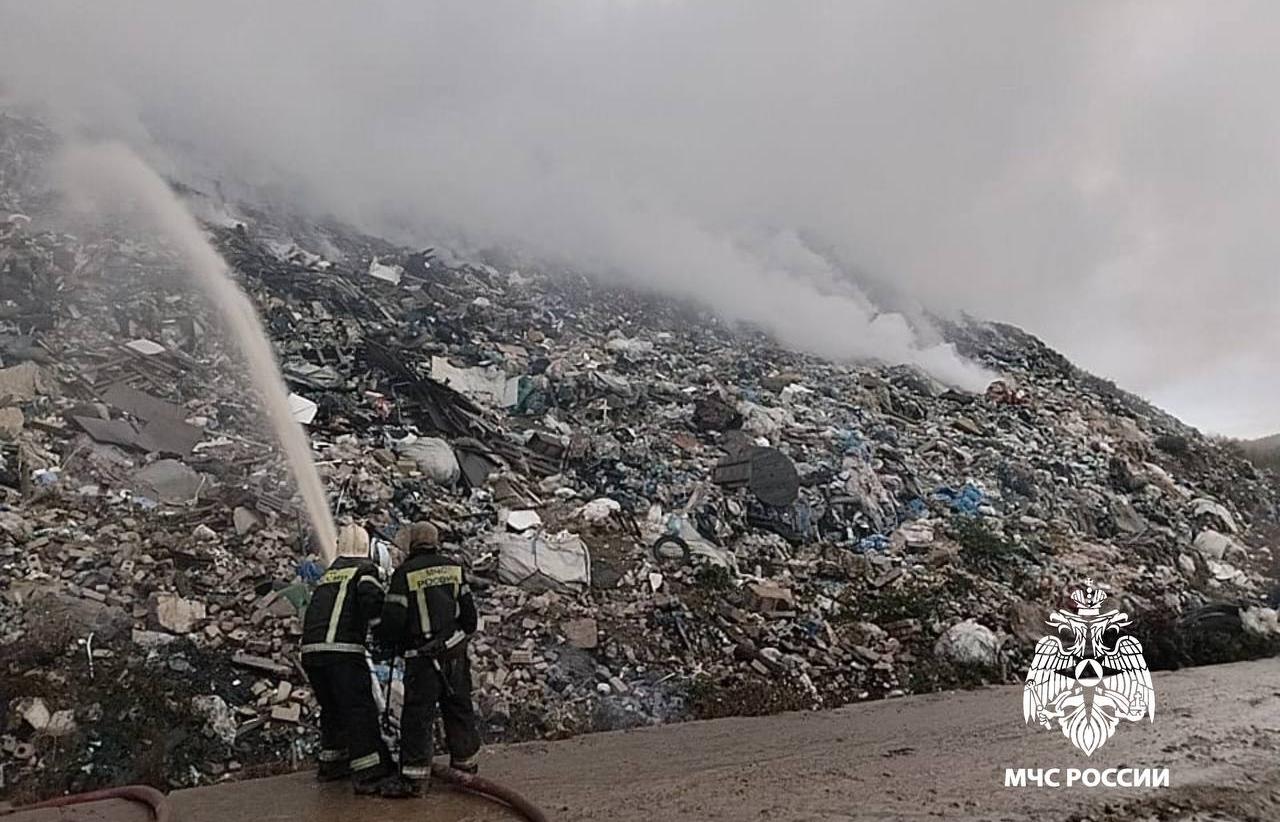 Природоохранная прокуратура начала проверку по факту возгорания мусорного полигона под Тверью Фото: МЧС России по Тверской области
