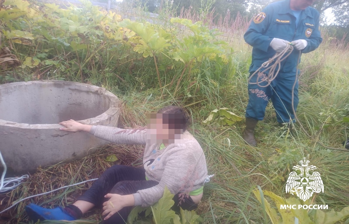 Жительница Кувшиново пошла за яблоками и провалилась в 13-метровый колодец Фото: МЧС по Тверской области