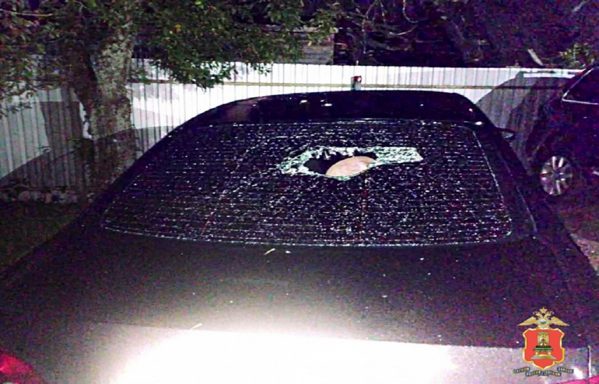 Стулом и булыжником житель Калининского района разбил отчиму стекла в машинах Фото: УМВД России по Тверской области