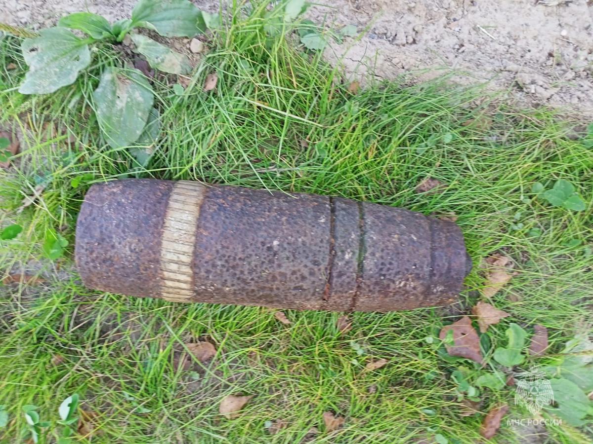 Рядом с деревней в Тверской области нашли артиллерийский снаряд Фото: МЧС Тверской области