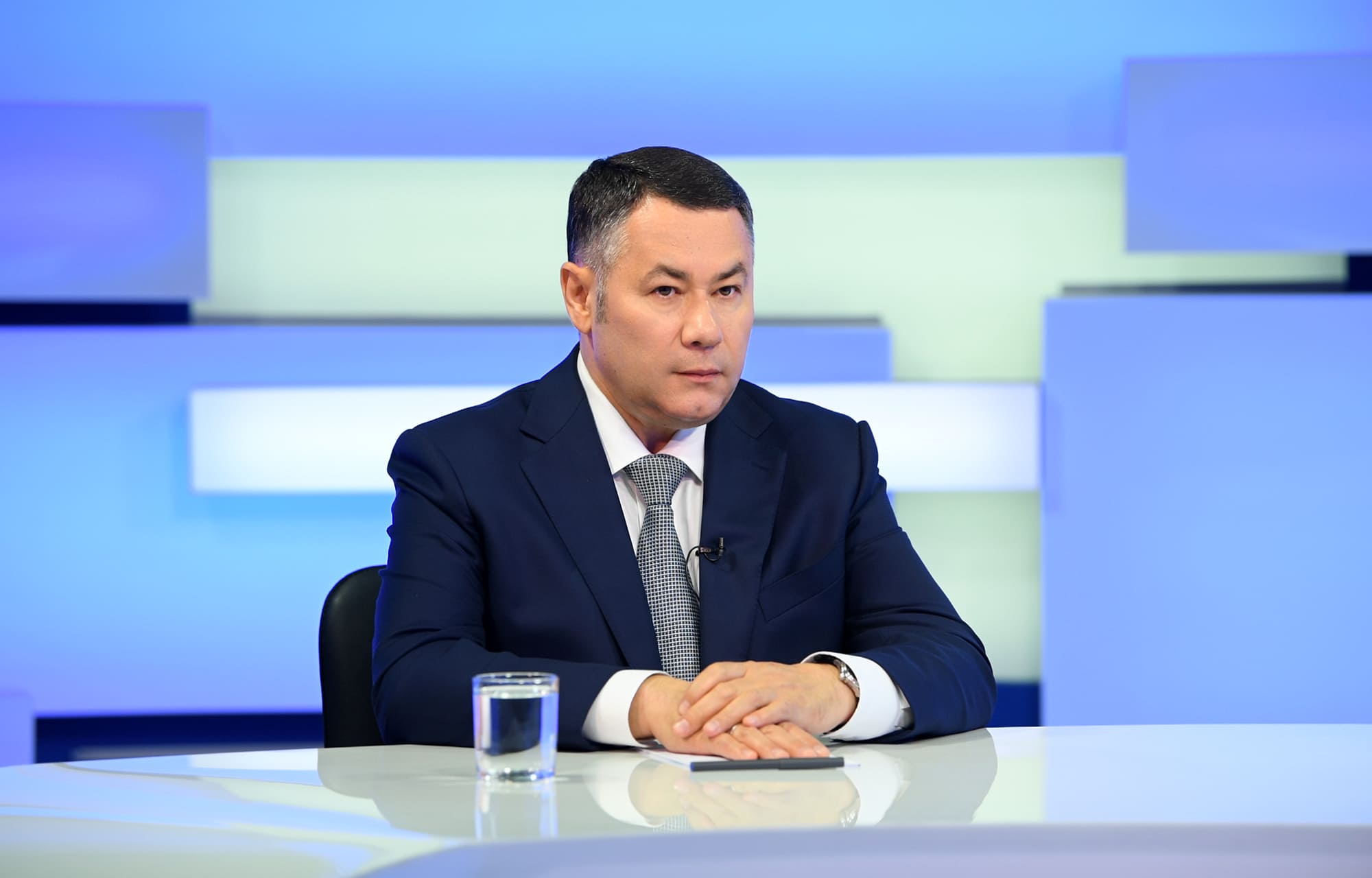 Губернатор Игорь Руденя ответил на актуальные вопросы в прямом эфире телеканала «Россия 24» Тверь Фото: правительство Тверской области