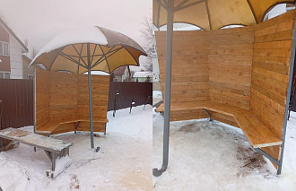 Под Тверью вместо автобусной остановки установили гигантский зонт - новости Афанасий