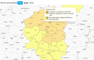 В Тверской области из-за циклона «Валли» объявлен «оранжевый» уровень опасности
