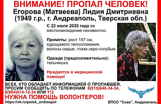 В Андреаполе пропала пенсионерка, которой требуется медицинская помощь - новости Афанасий