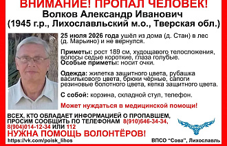 В Лихославльском округе пропал 81-летний грибник - новости Афанасий