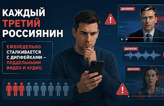 Каждый третий россиянин еженедельно сталкивается с дипфейками – поддельными видео и аудио