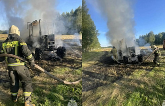Под Тверью на поле во время работы сгорел трактор - новости Афанасий